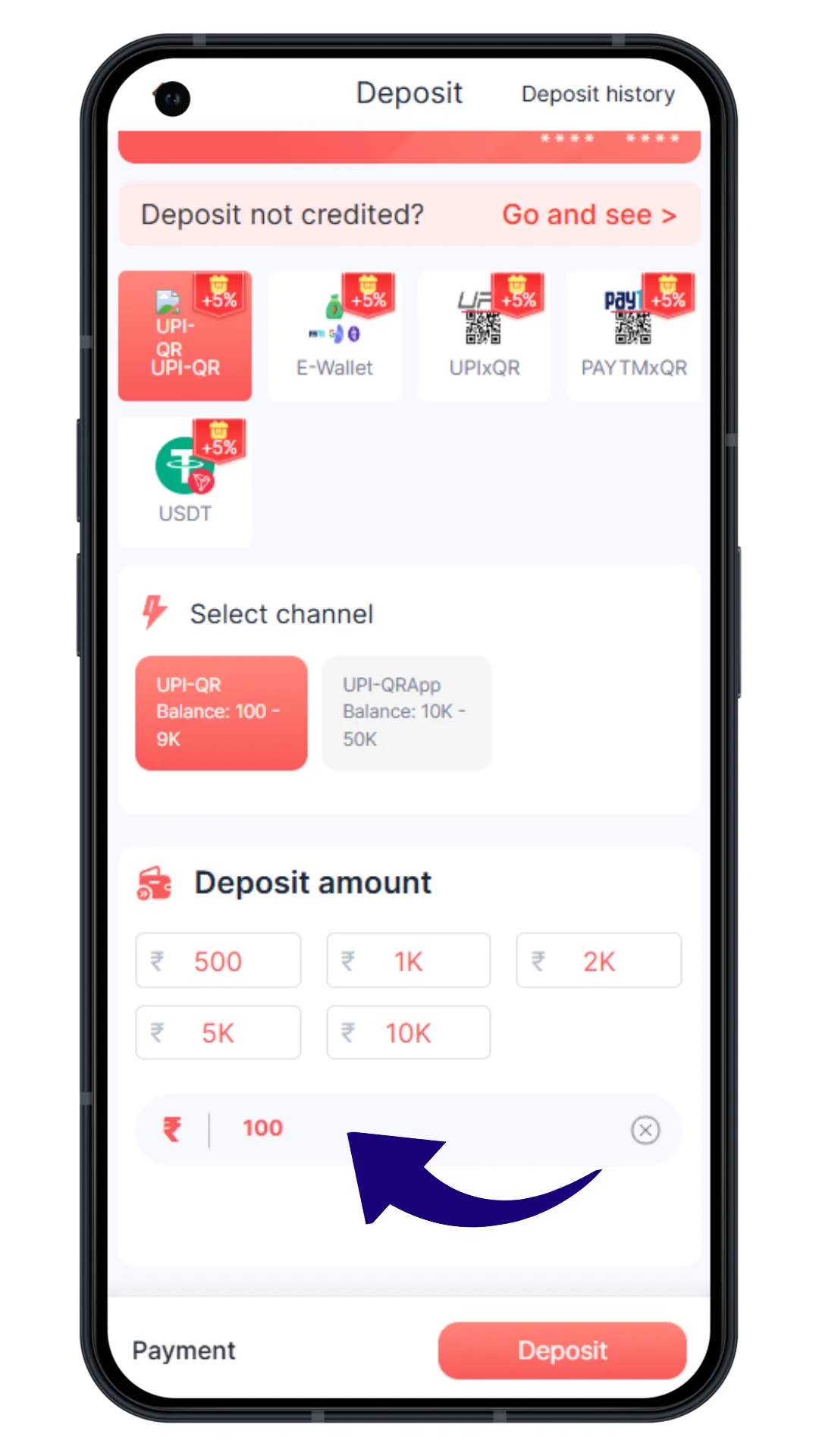 Add the amount of money